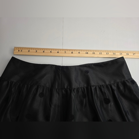 Adrianna Papell Evening Essentials Black Sheer Polka Dot A-Line Skirt Ce-2681 - Picture 5 of 9